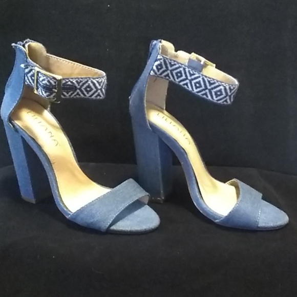 Liliana Shoes - Liliana denim high heel 6.5 sandals #L008F